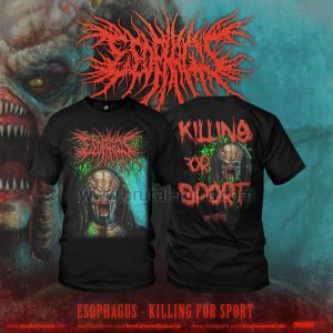 T-SHIRT – ESOPHAGUS – KILLING FOR SPORT (RED LOGO)